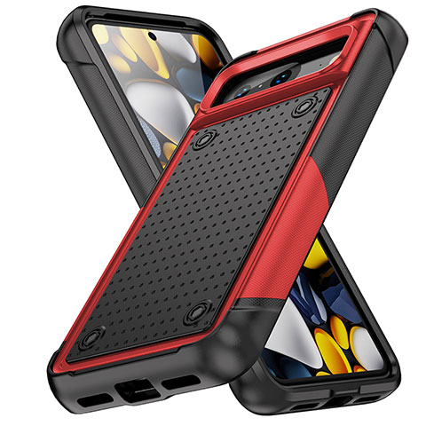 Silikon Hülle Handyhülle und Kunststoff Schutzhülle Hartschalen Tasche Vorder und Rückseite 360 Grad Ganzkörper MQ1 für Google Pixel 8 5G Rot