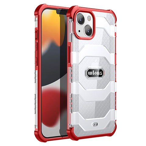 Silikon Hülle Handyhülle und Kunststoff Schutzhülle Hartschalen Tasche Vorder und Rückseite 360 Grad Ganzkörper U02 für Apple iPhone 13 Mini Rot