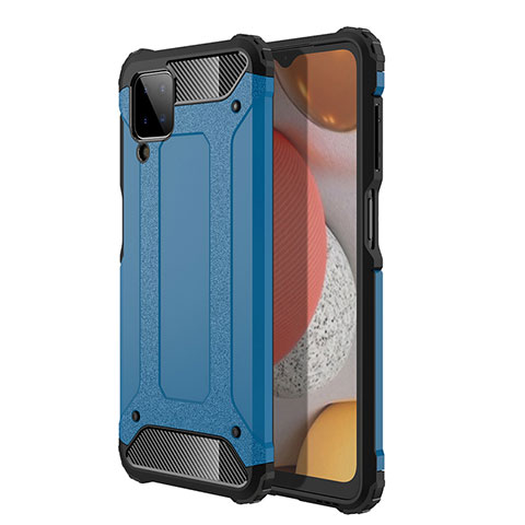 Silikon Hülle Handyhülle und Kunststoff Schutzhülle Hartschalen Tasche WL1 für Samsung Galaxy A12 5G Blau