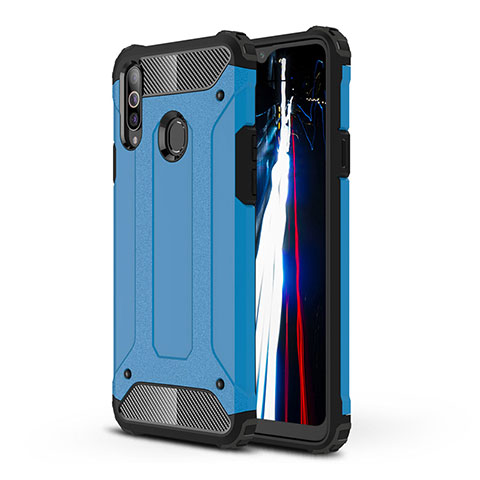 Silikon Hülle Handyhülle und Kunststoff Schutzhülle Hartschalen Tasche WL1 für Samsung Galaxy A20s Blau