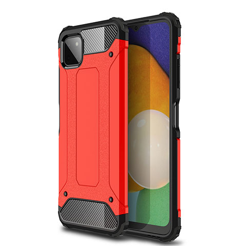 Silikon Hülle Handyhülle und Kunststoff Schutzhülle Hartschalen Tasche WL1 für Samsung Galaxy A22 5G Rot