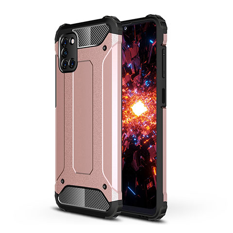 Silikon Hülle Handyhülle und Kunststoff Schutzhülle Hartschalen Tasche WL1 für Samsung Galaxy A31 Rosegold