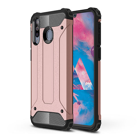 Silikon Hülle Handyhülle und Kunststoff Schutzhülle Hartschalen Tasche WL1 für Samsung Galaxy A40s Rosegold