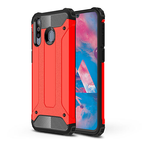 Silikon Hülle Handyhülle und Kunststoff Schutzhülle Hartschalen Tasche WL1 für Samsung Galaxy A40s Rot