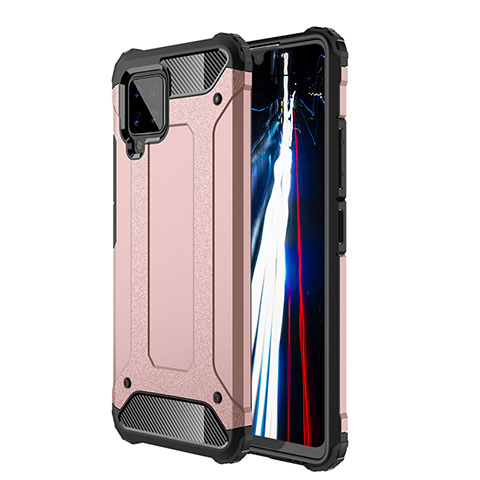 Silikon Hülle Handyhülle und Kunststoff Schutzhülle Hartschalen Tasche WL1 für Samsung Galaxy A42 5G Rosegold