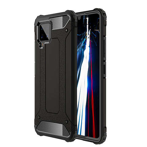 Silikon Hülle Handyhülle und Kunststoff Schutzhülle Hartschalen Tasche WL1 für Samsung Galaxy A42 5G Schwarz