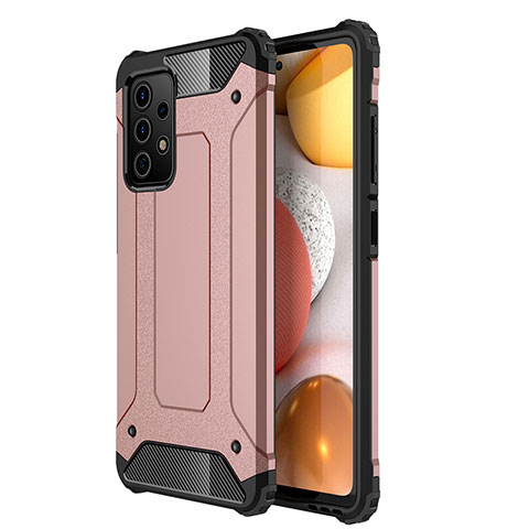 Silikon Hülle Handyhülle und Kunststoff Schutzhülle Hartschalen Tasche WL1 für Samsung Galaxy A52 5G Rosegold