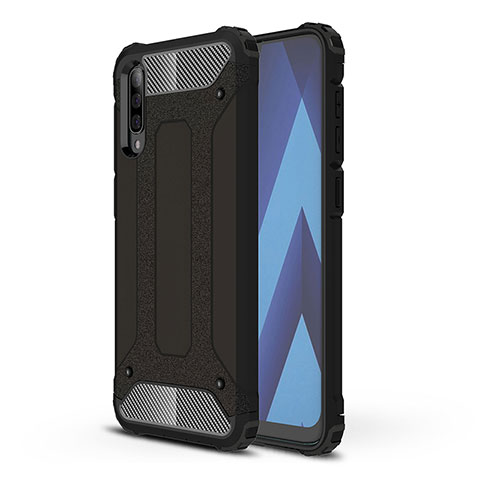 Silikon Hülle Handyhülle und Kunststoff Schutzhülle Hartschalen Tasche WL1 für Samsung Galaxy A70S Schwarz