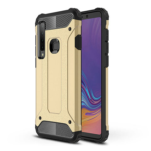 Silikon Hülle Handyhülle und Kunststoff Schutzhülle Hartschalen Tasche WL1 für Samsung Galaxy A9s Gold