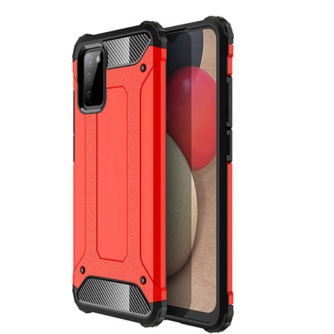 Silikon Hülle Handyhülle und Kunststoff Schutzhülle Hartschalen Tasche WL1 für Samsung Galaxy F02S SM-E025F Rot