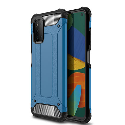 Silikon Hülle Handyhülle und Kunststoff Schutzhülle Hartschalen Tasche WL1 für Samsung Galaxy F52 5G Blau