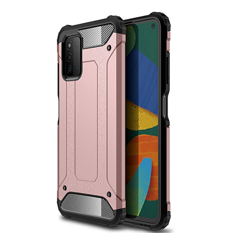 Silikon Hülle Handyhülle und Kunststoff Schutzhülle Hartschalen Tasche WL1 für Samsung Galaxy F52 5G Rosegold