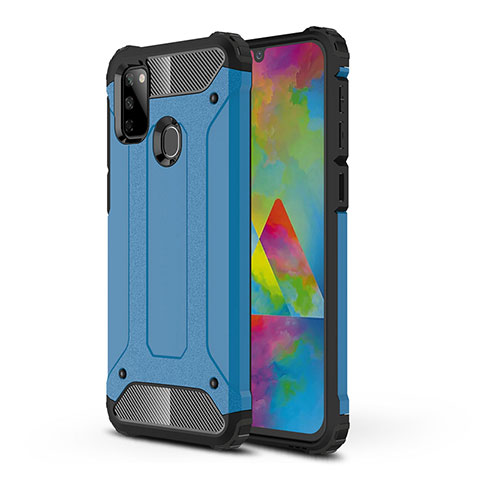 Silikon Hülle Handyhülle und Kunststoff Schutzhülle Hartschalen Tasche WL1 für Samsung Galaxy M30s Blau