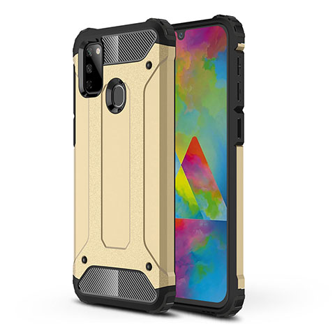 Silikon Hülle Handyhülle und Kunststoff Schutzhülle Hartschalen Tasche WL1 für Samsung Galaxy M30s Gold