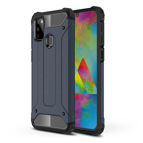 Silikon Hülle Handyhülle und Kunststoff Schutzhülle Hartschalen Tasche WL1 für Samsung Galaxy M30s Königs Blau