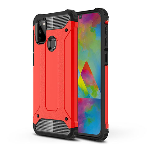 Silikon Hülle Handyhülle und Kunststoff Schutzhülle Hartschalen Tasche WL1 für Samsung Galaxy M30s Rot