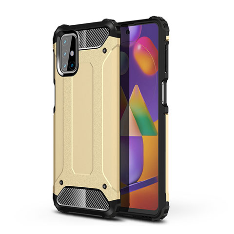 Silikon Hülle Handyhülle und Kunststoff Schutzhülle Hartschalen Tasche WL1 für Samsung Galaxy M31s Gold