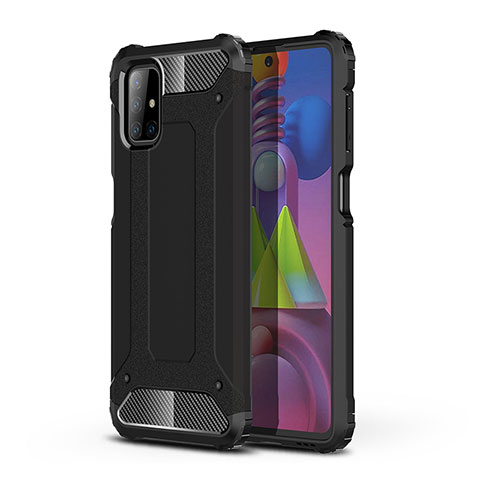 Silikon Hülle Handyhülle und Kunststoff Schutzhülle Hartschalen Tasche WL1 für Samsung Galaxy M51 Schwarz