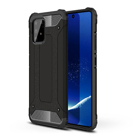 Silikon Hülle Handyhülle und Kunststoff Schutzhülle Hartschalen Tasche WL1 für Samsung Galaxy M80S Schwarz