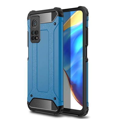 Silikon Hülle Handyhülle und Kunststoff Schutzhülle Hartschalen Tasche WL1 für Xiaomi Mi 10T 5G Blau