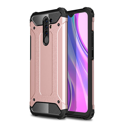 Silikon Hülle Handyhülle und Kunststoff Schutzhülle Hartschalen Tasche WL1 für Xiaomi Poco M2 Rosegold