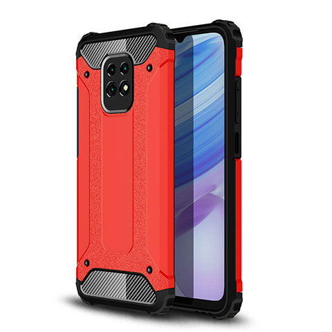 Silikon Hülle Handyhülle und Kunststoff Schutzhülle Hartschalen Tasche WL1 für Xiaomi Redmi 10X 5G Rot