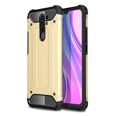 Silikon Hülle Handyhülle und Kunststoff Schutzhülle Hartschalen Tasche WL1 für Xiaomi Redmi 9 Gold