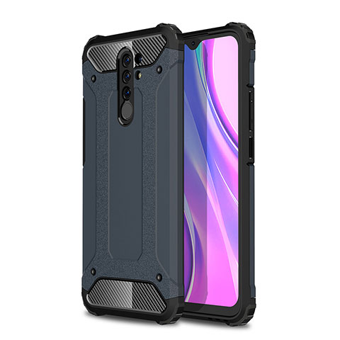 Silikon Hülle Handyhülle und Kunststoff Schutzhülle Hartschalen Tasche WL1 für Xiaomi Redmi 9 Königs Blau