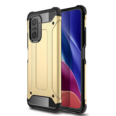 Silikon Hülle Handyhülle und Kunststoff Schutzhülle Hartschalen Tasche WL1 für Xiaomi Redmi K40 Pro+ Plus 5G Gold