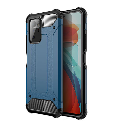 Silikon Hülle Handyhülle und Kunststoff Schutzhülle Hartschalen Tasche WL1 für Xiaomi Redmi Note 10 Pro 5G Blau