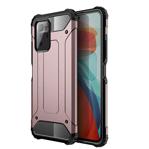 Silikon Hülle Handyhülle und Kunststoff Schutzhülle Hartschalen Tasche WL1 für Xiaomi Redmi Note 10 Pro 5G Rosegold