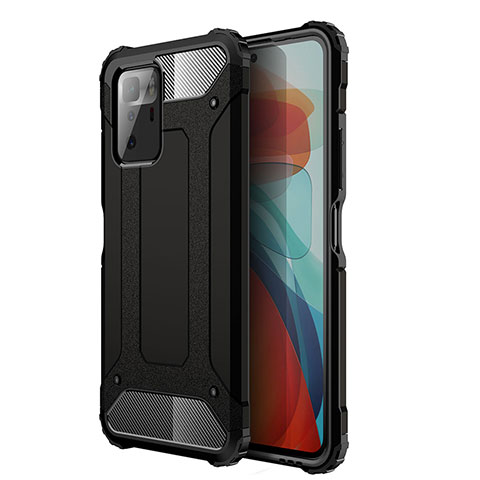 Silikon Hülle Handyhülle und Kunststoff Schutzhülle Hartschalen Tasche WL1 für Xiaomi Redmi Note 10 Pro 5G Schwarz