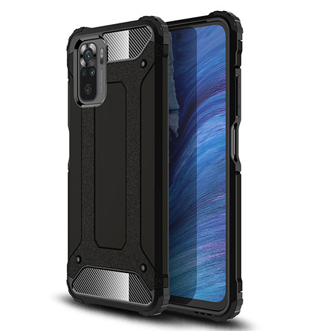 Silikon Hülle Handyhülle und Kunststoff Schutzhülle Hartschalen Tasche WL1 für Xiaomi Redmi Note 10S 4G Schwarz