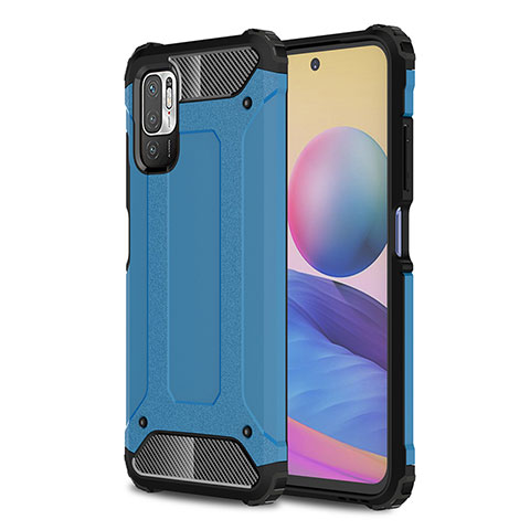 Silikon Hülle Handyhülle und Kunststoff Schutzhülle Hartschalen Tasche WL1 für Xiaomi Redmi Note 11 SE 5G Blau