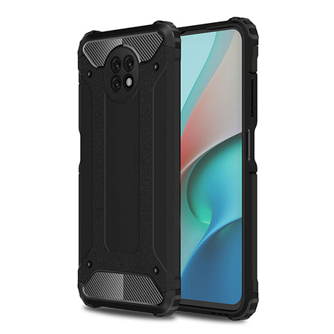 Silikon Hülle Handyhülle und Kunststoff Schutzhülle Hartschalen Tasche WL1 für Xiaomi Redmi Note 9 5G Schwarz