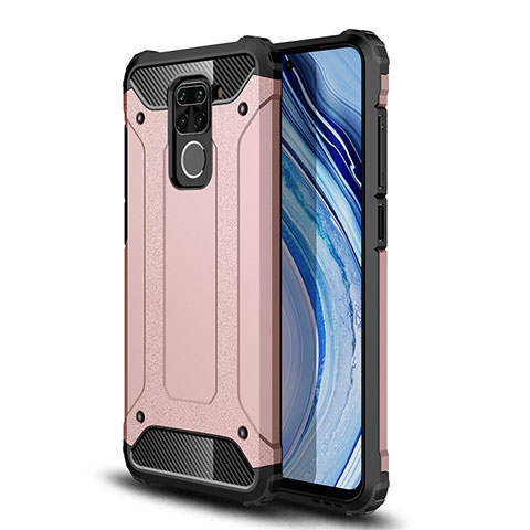 Silikon Hülle Handyhülle und Kunststoff Schutzhülle Hartschalen Tasche WL1 für Xiaomi Redmi Note 9 Rosegold