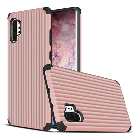 Silikon Hülle Handyhülle und Kunststoff Schutzhülle Tasche für Samsung Galaxy Note 10 Plus 5G Rosegold