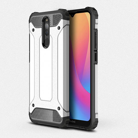 Silikon Hülle Handyhülle und Kunststoff Schutzhülle Tasche für Xiaomi Redmi 8 Weiß