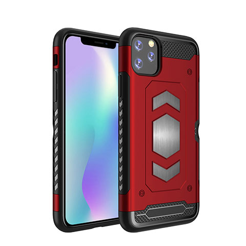 Silikon Hülle Handyhülle und Kunststoff Schutzhülle Tasche Magnetisch für Apple iPhone 11 Pro Rot