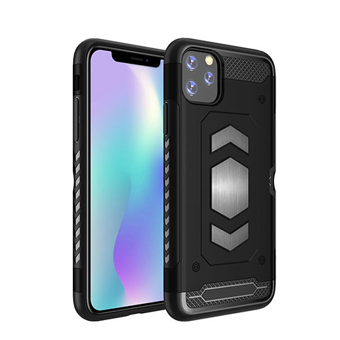 Silikon Hülle Handyhülle und Kunststoff Schutzhülle Tasche Magnetisch für Apple iPhone 11 Pro Schwarz