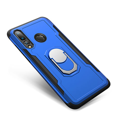 Silikon Hülle Handyhülle und Kunststoff Schutzhülle Tasche mit Fingerring Ständer A01 für Huawei Nova 4 Blau