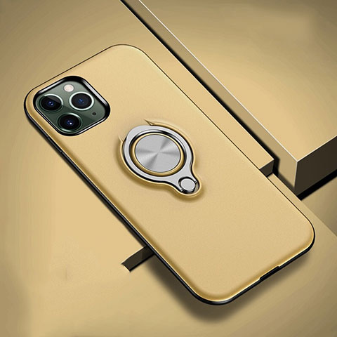 Silikon Hülle Handyhülle und Kunststoff Schutzhülle Tasche mit Magnetisch Fingerring Ständer R04 für Apple iPhone 11 Pro Gold