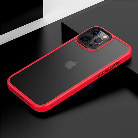 Silikon Hülle Handyhülle und Kunststoff Schutzhülle Tasche N01 für Apple iPhone 12 Pro Max Rot