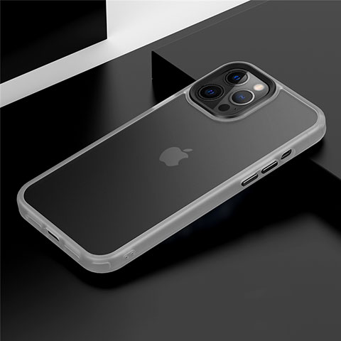 Silikon Hülle Handyhülle und Kunststoff Schutzhülle Tasche N01 für Apple iPhone 12 Pro Max Weiß