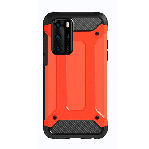 Silikon Hülle Handyhülle und Kunststoff Schutzhülle Tasche N01 für Huawei P40 Rot