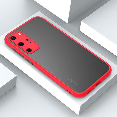 Silikon Hülle Handyhülle und Kunststoff Schutzhülle Tasche N02 für Huawei P40 Pro Rot