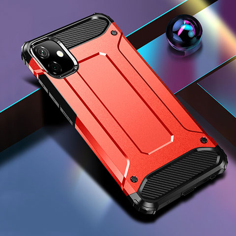 Silikon Hülle Handyhülle und Kunststoff Schutzhülle Tasche R01 für Apple iPhone 11 Rot