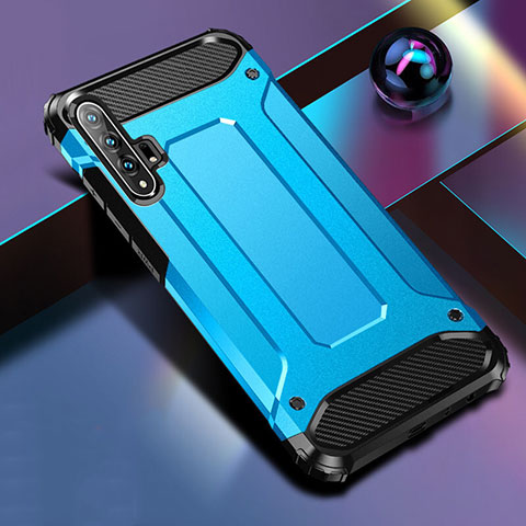 Silikon Hülle Handyhülle und Kunststoff Schutzhülle Tasche R01 für Huawei Honor 20 Pro Blau