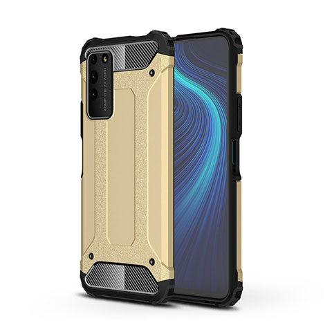 Silikon Hülle Handyhülle und Kunststoff Schutzhülle Tasche R01 für Huawei Honor X10 5G Gold