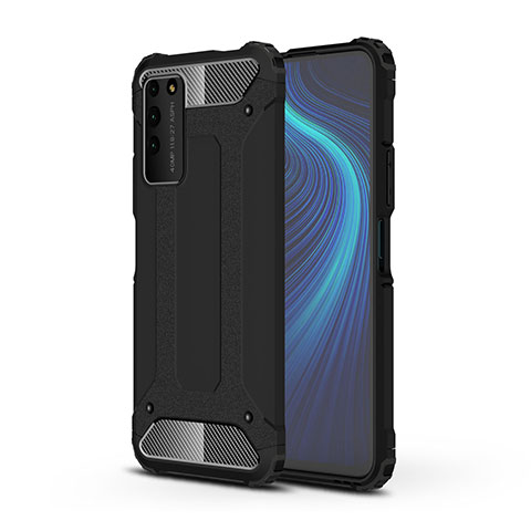 Silikon Hülle Handyhülle und Kunststoff Schutzhülle Tasche R01 für Huawei Honor X10 5G Schwarz